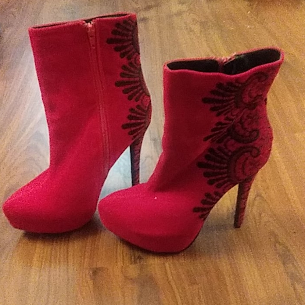 Never Been Worn  Red Suede Boots